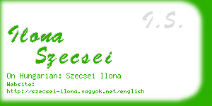 ilona szecsei business card